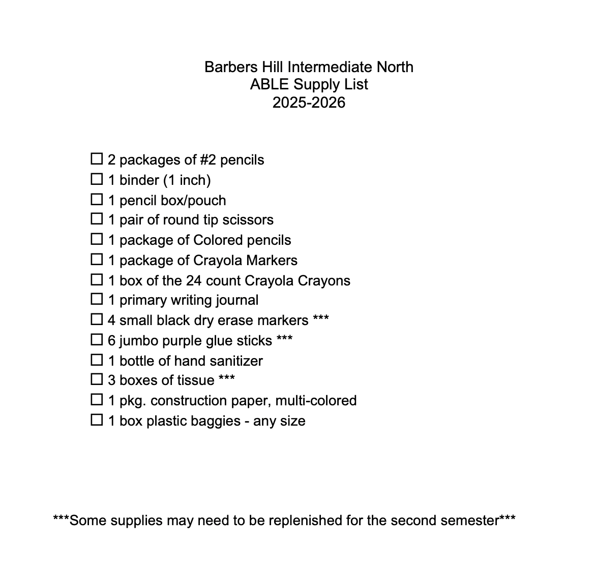 Intermediate School North Able